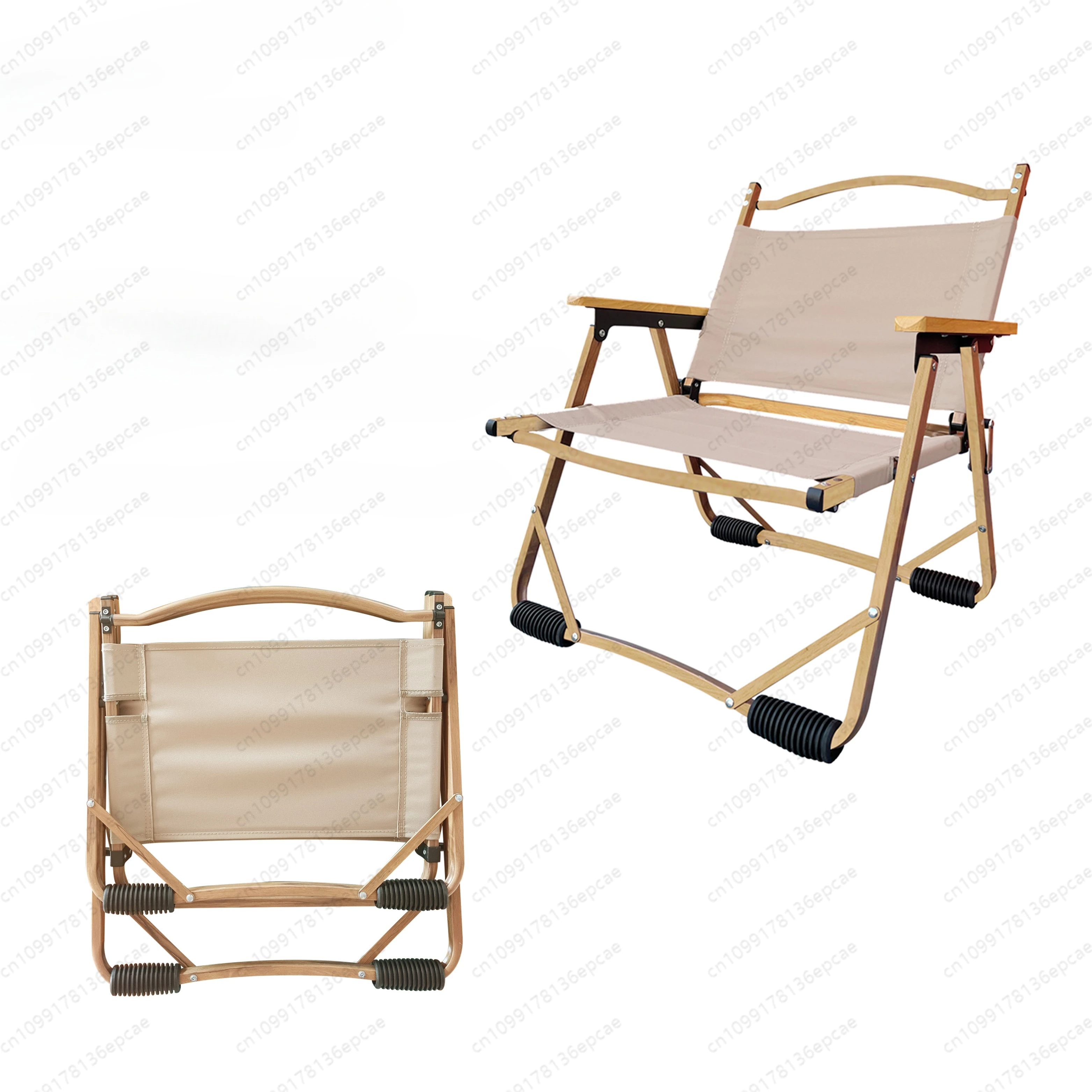 Garden chair portable wood grain aluminum folding outdoor furniture for beach camping parks