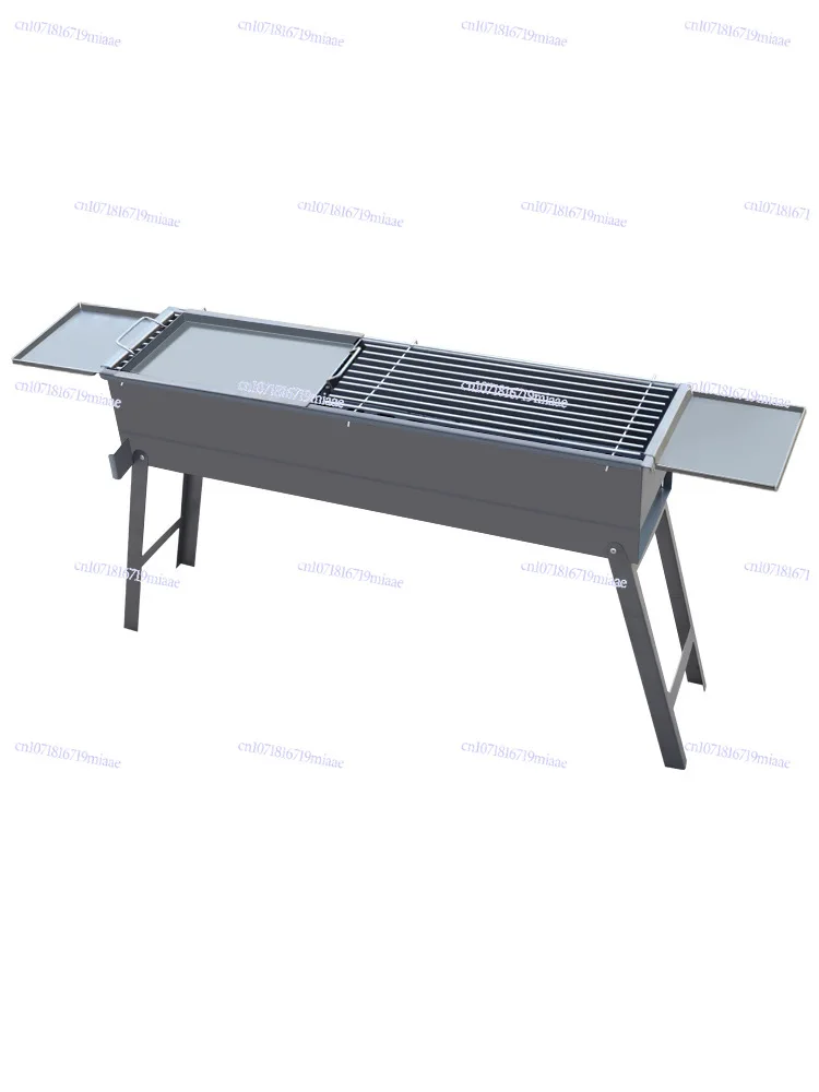 

Thickened outdoor barbecue grill stove small household charcoal field cookout full set grill utensils shelves