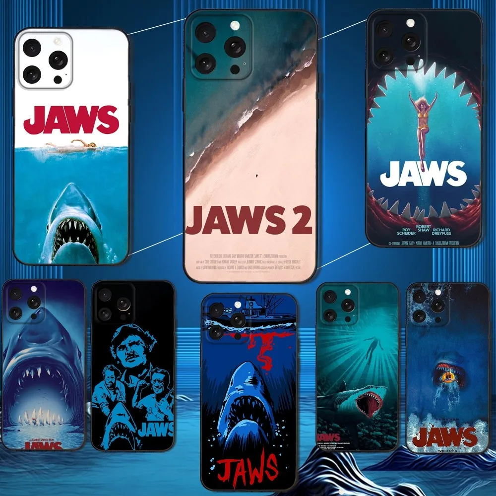 

Movie J-Jaws Phone Case For iPhone 16,15,14,13,12,11 Plus,Pro Max,XS,X,XR,SE,Mini,8,7,Soft Silicone Black Cover