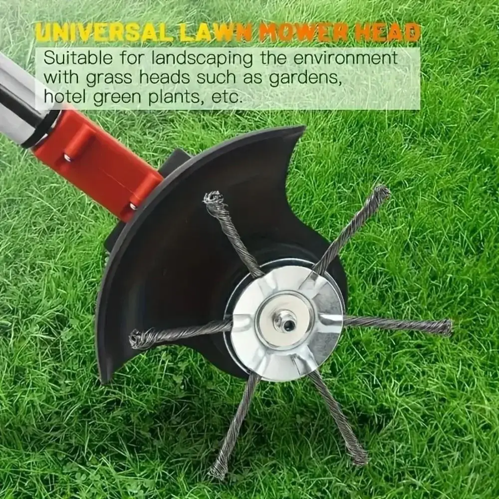 1 قطعة عجلة أسلاك الفولاذ جزازة العشب رئيس إزالة موس الصدأ 6 بوصة الاعشاب رأس فرشاة فرشاة القرص العالمي العشب الانتهازي رئيس