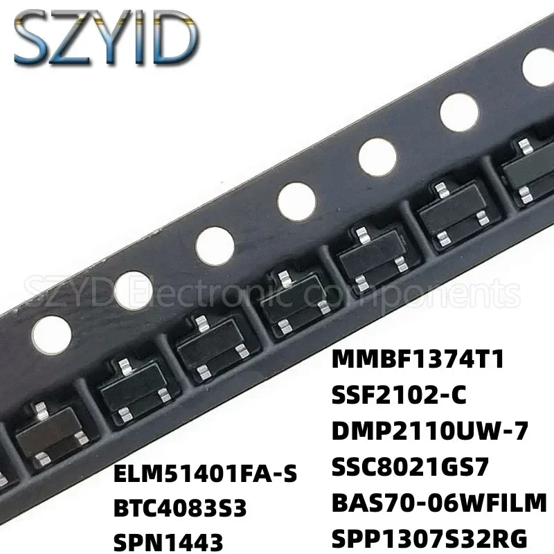 100PCS SOT323  ELM51401FA-S BTC4083S3 SPN1443 MMBF1374T1 SSF2102-C DMP2110UW-7 SSC8021GS7 BAS70-06WFILM SPP1307S32RG