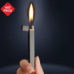 2024 New Metal Torch Lighter Portable Long Refillable Gas Windproof Lighter Cigarette Accessories