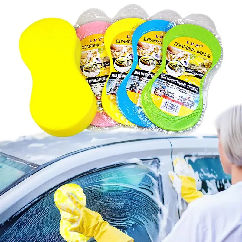 Kitchen Cleaning Sponge Handy Compressed Sponges Car Wash Sponge For Dishes Tile Clean Efficiently Quickly Dish Scrubber For