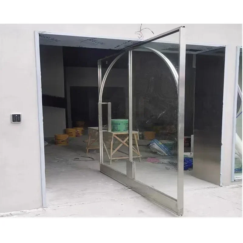 Hot sales customize entrance arched glass door aluminum pivot glass doors prices