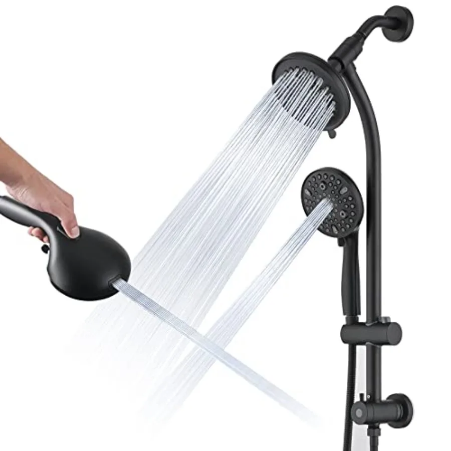 

Modern Rainfall Shower Head with Handheld Shower Spray 26-Inch Adjustable Height Slide Bar High Pressure Dual Shower Head Combo