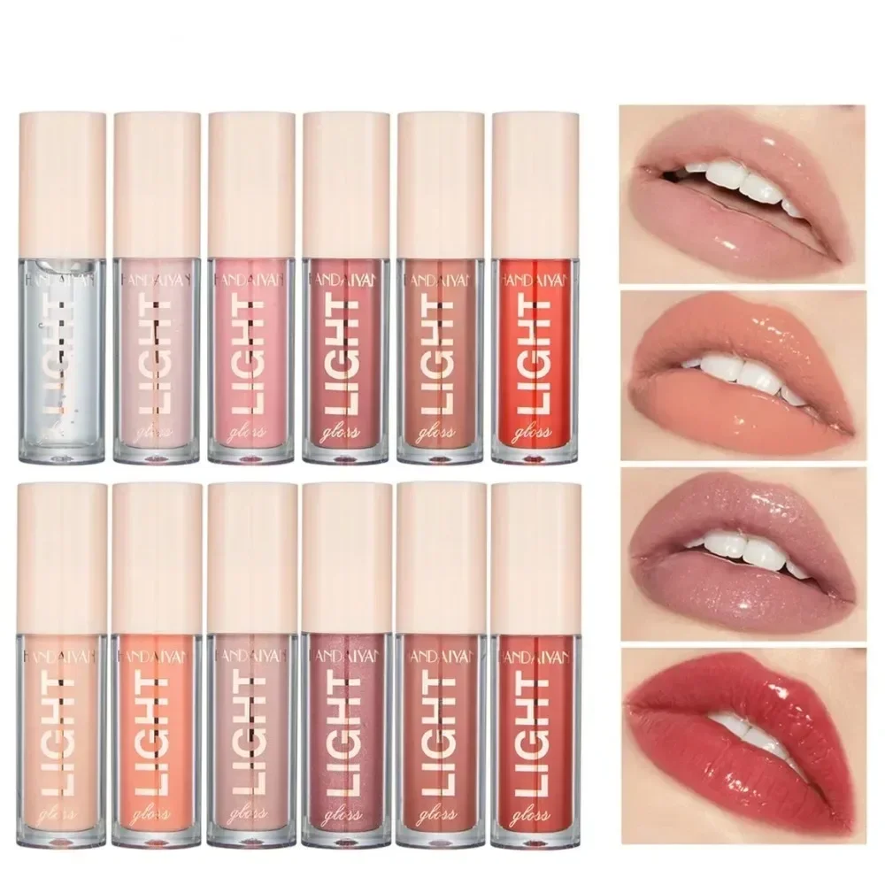 Heallor 1pc Mirror Water Glitter Lip Gloss Glossy Moisturizing Transparent Lip Oil Lasting Clear Primer Hydrating Plump Lipstick