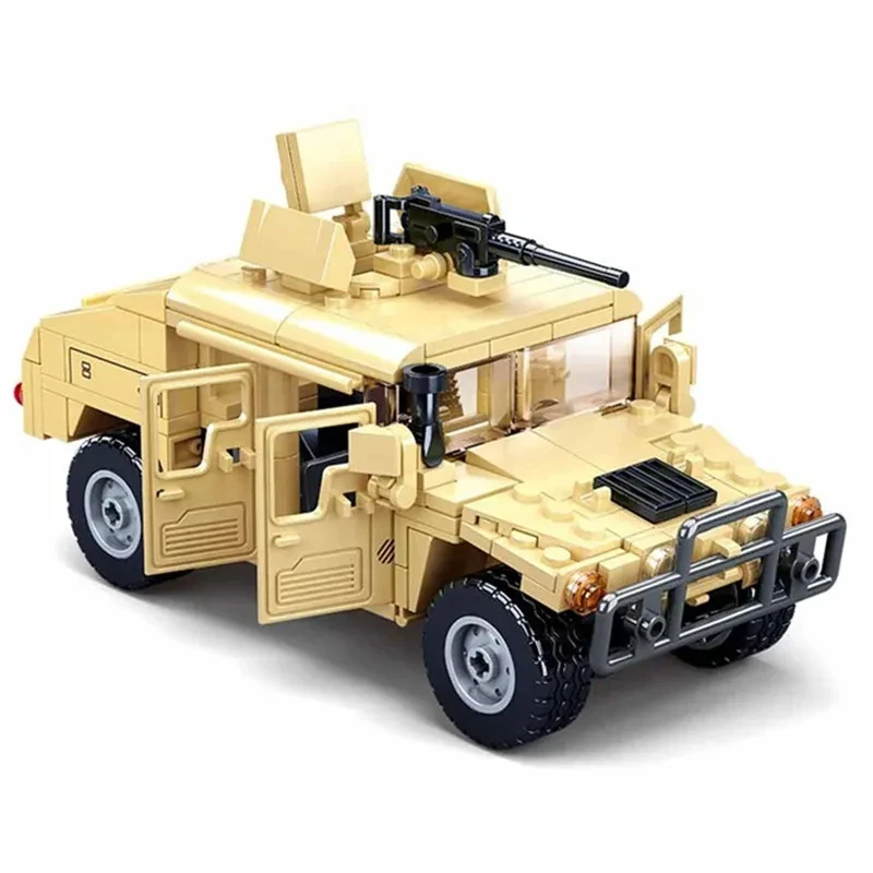 Sluban 265PCS WW2 Military SWAT H2 Assault Vehicle Building Blocks Army Soldier Armor Car Model Bricks DIY Toys Gifts For Kids