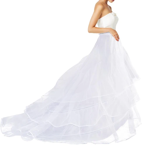 Imagen 1 del producto Enagua de sirena para mujer, enagua de crinolina para vestido de novia, 3 capas hasta el suelo, enagua, vestido de baile