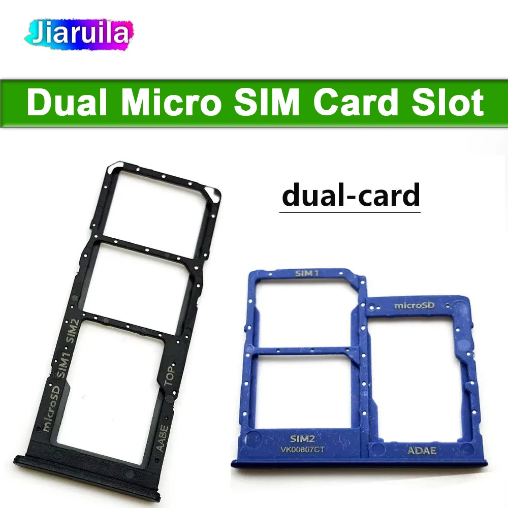 Sim Card Tray For Samsung A12 A31 A51 A71 A125F Dual Micro SIM Card Slot Tray Holder SD Card Reader Parts