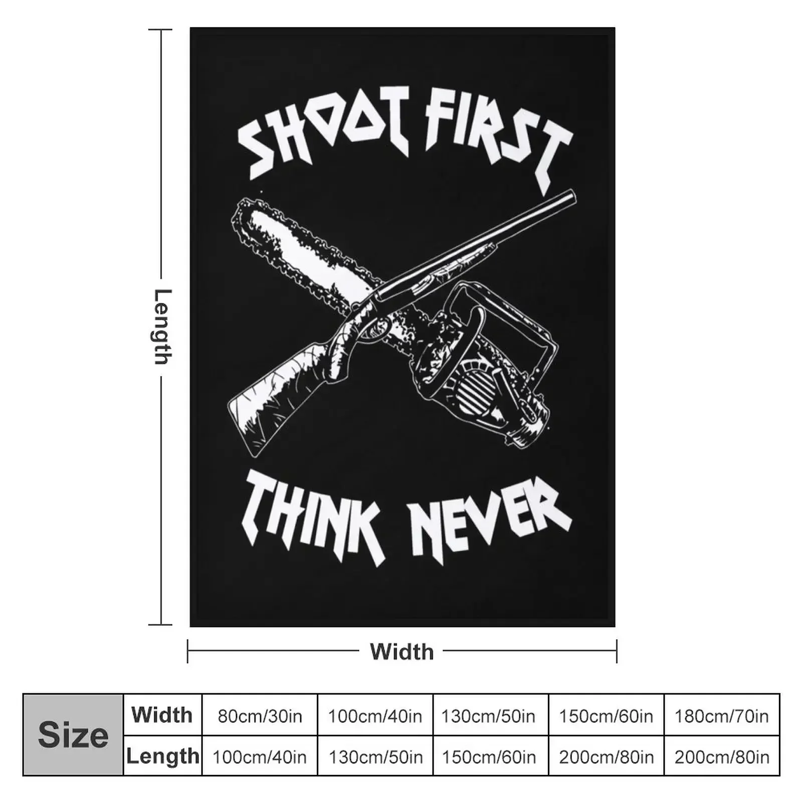 Shoot First Think Never Throw Blanket couch cozy soft plush fuzzy picnic outdoor blanket