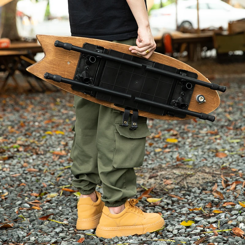 Mesa de centro de madera portátil con bolsa de almacenamiento, escritorio de té creativo plegable, soporte ligero para acampar, mesa de Picnic al