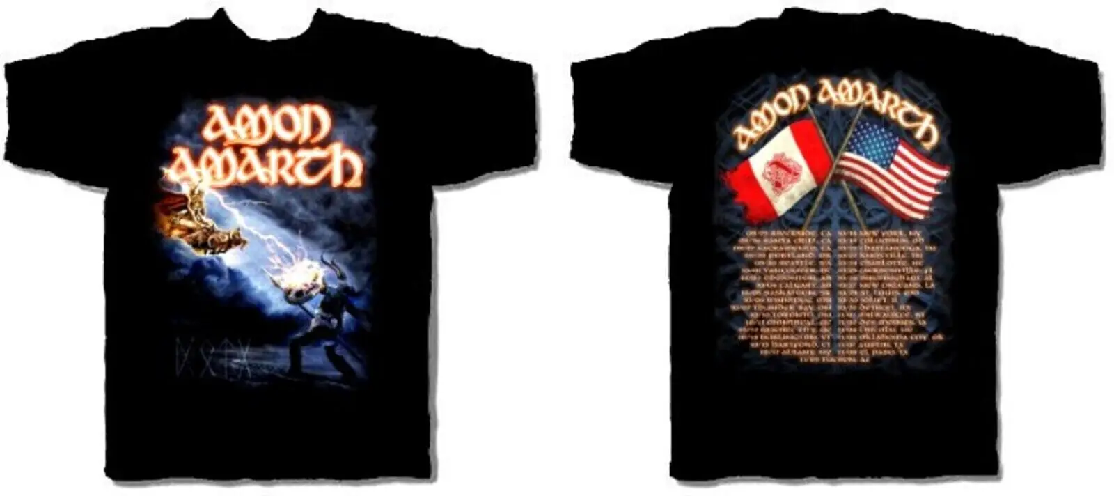 AMON AMARTH cd cvr DECEIVER OF THE GODS 2014 TOUR FLAGS Official SHIRT SMALL oop