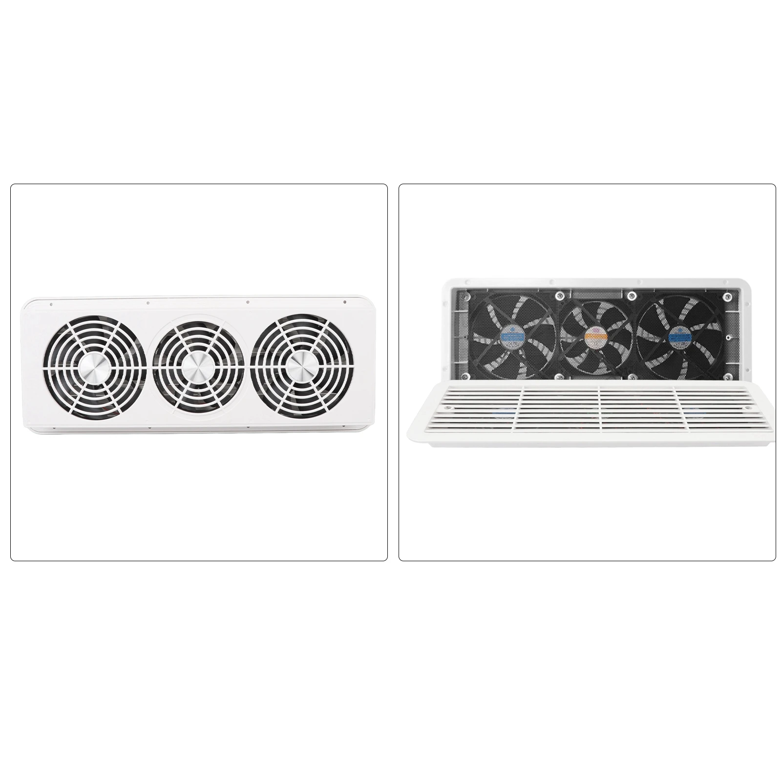 Rv Fridge Fan Rv Refrigerator Fan 12V Three Fans Quiet RV Side Vent Fan with Protecting Net for RV Motorhome Yacht Boat