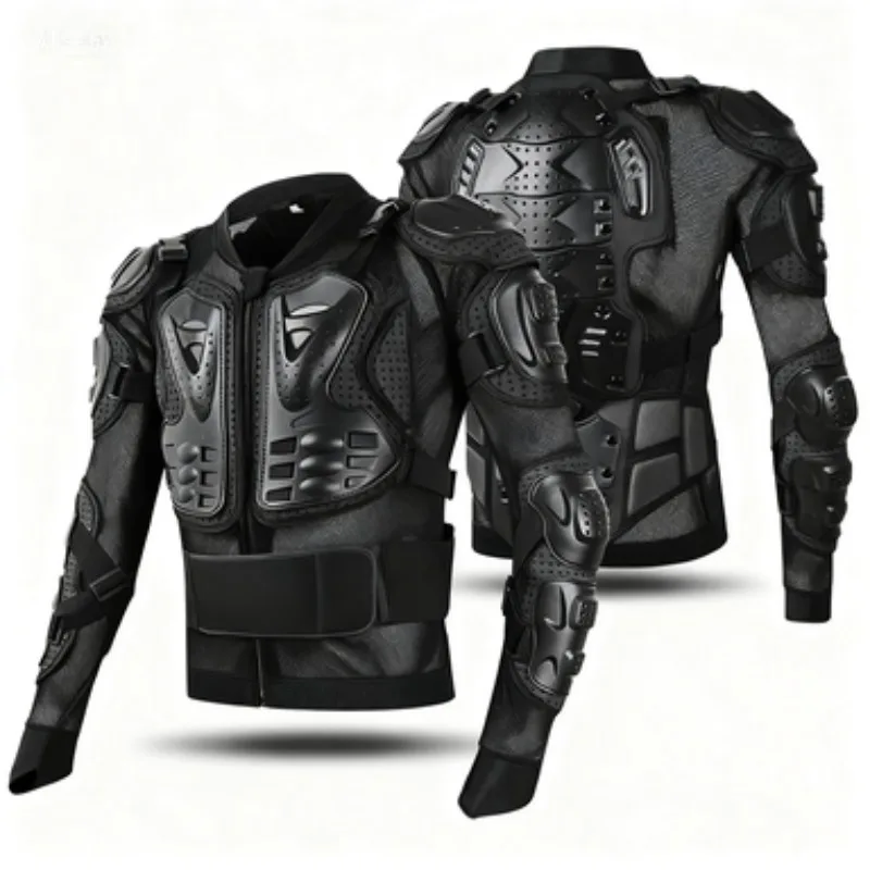 مجموعة كاملة من معدات الحماية للدراجات النارية: سترة مدرعة للركوب مع حماية للصدر ومقاومة للصدمات ودعم الخصر #1