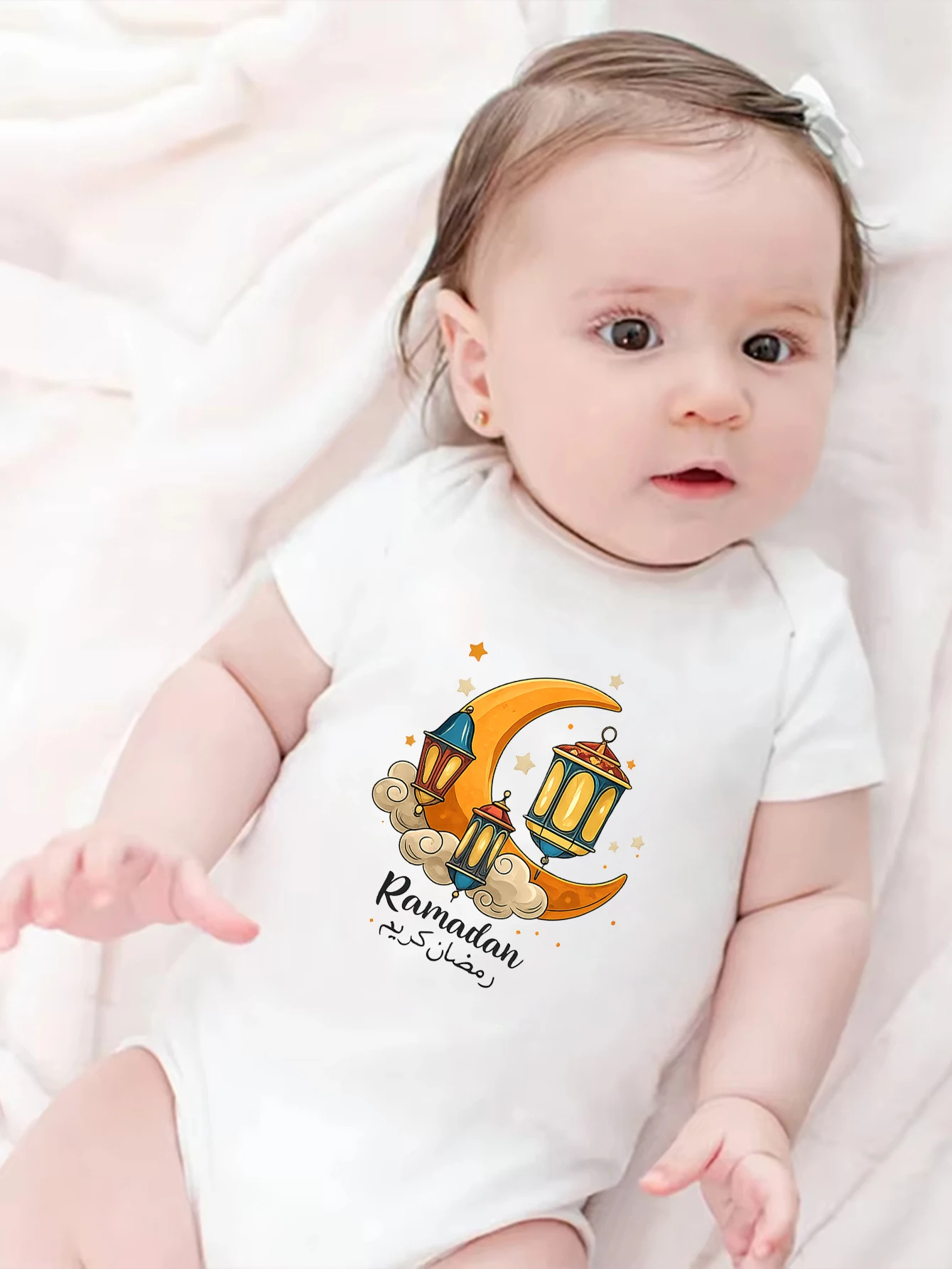 

Детский комбинезон-треугольник для новорожденных на Рамадан, с принтом, летняя праздничная одежда для малышей, подарок на Рамадан, одежда для ползания