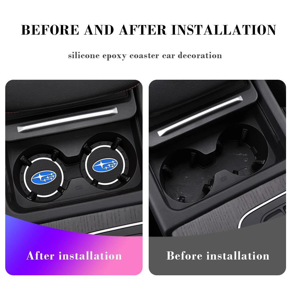 2 قطعة قاعدة أكواب السيارة المضادة للانزلاق لسوبارو WRX BRZ DRL STI Outback Legacy Forester Impreza Tribeca حامل زجاجة كوب الماء للسيارات حصيرة #3