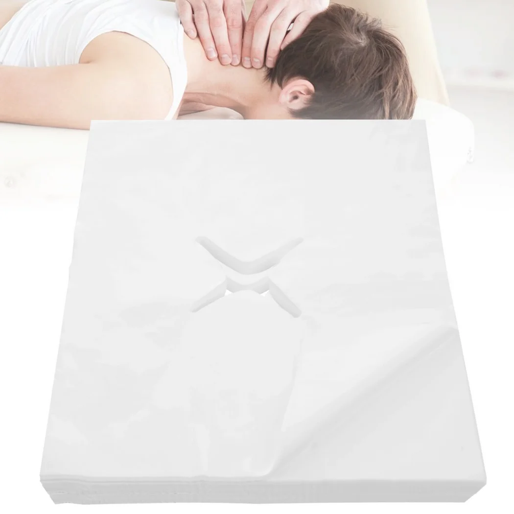 400Pcs Massage Face Cradle Covers Disposable Nose Slit Cloths For Massage Table Super Comfy Non-Woven Cloth Massage Face Covers