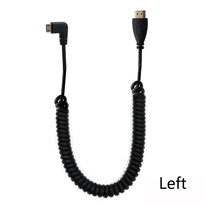 كابل تلفزيون عالي السرعة صغير عالي الدقة إلى HDTV مطلي بالذهب حليقة زنبركية متوافقة مع HDMI 4k V1.4 لكاميرات الفيديو Sony Canon DSLR Nikon