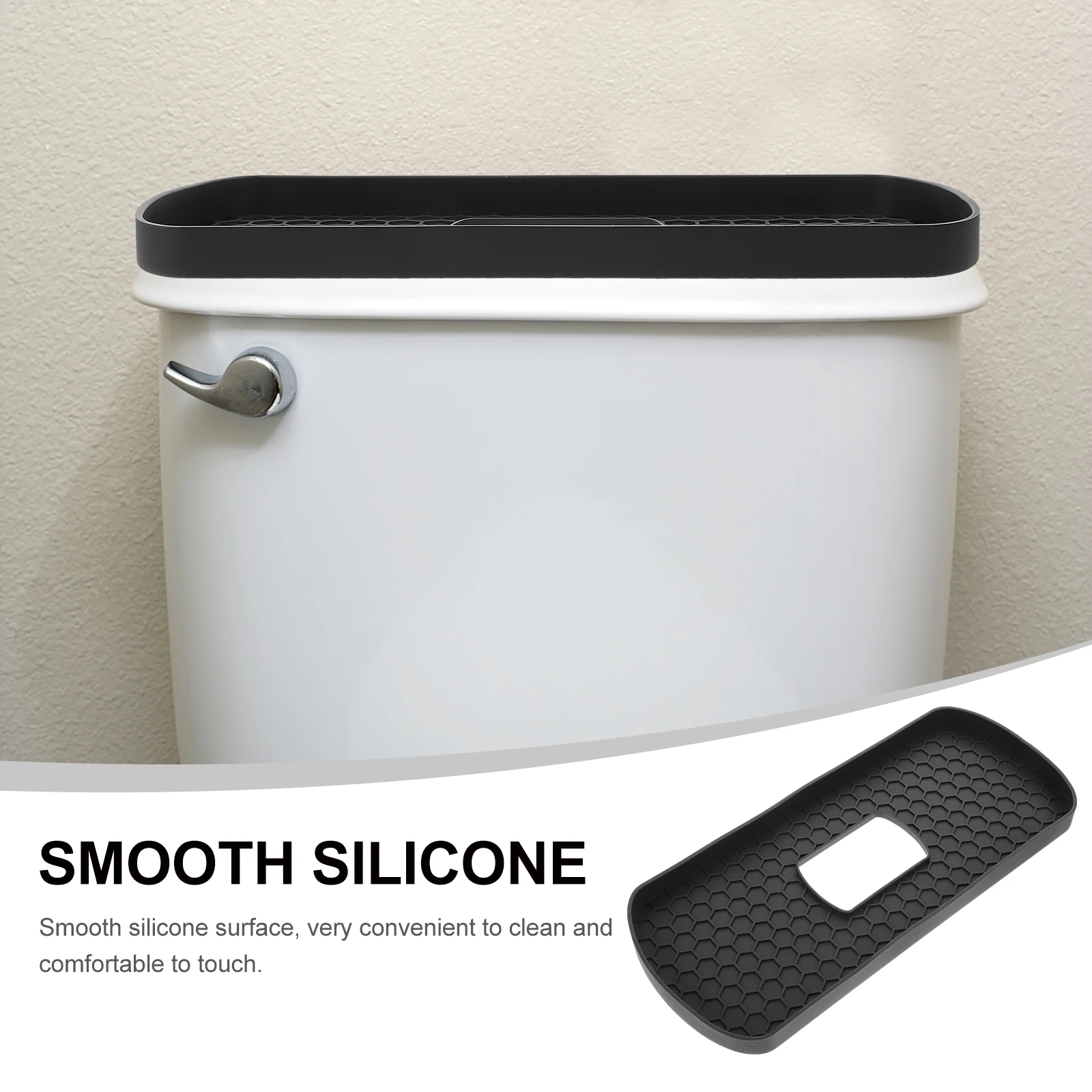 

Silicone Tray Rectangle Bathroom Storage Plate Toilet Tank Tray Countertop Drying Mat Organizer Household Sundries