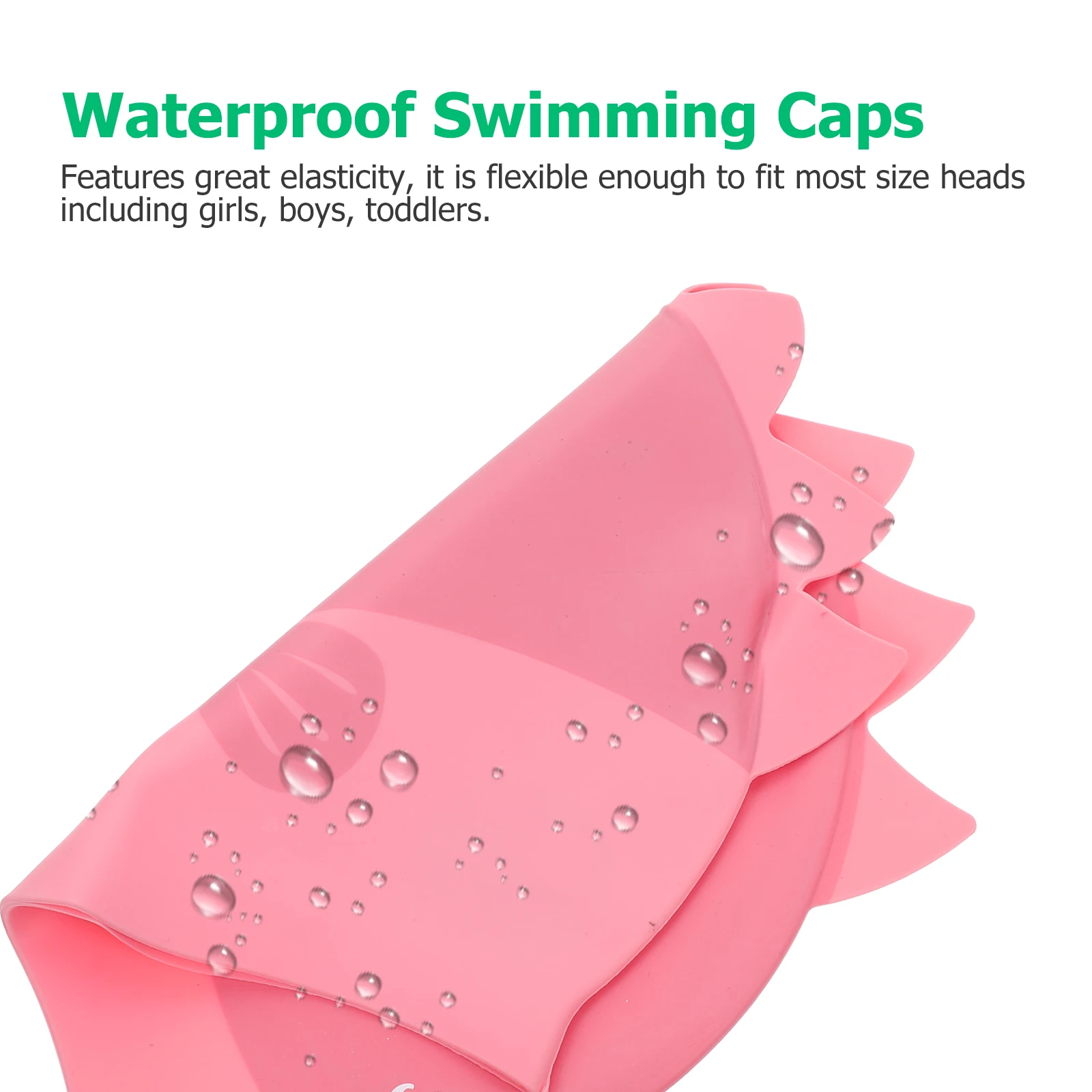 

Silicone Swim Cap for Girls Boys Kids Waterproof Dinosaur Design Flexible Ear Cover Tear Resistant Bathing Hat Kids for Toddlers