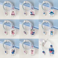 Cable Protector for Apple 18w/20w Cute Cartoon Stitch Charging Data 20w Charger Protective Cover Shell Winder Accessories