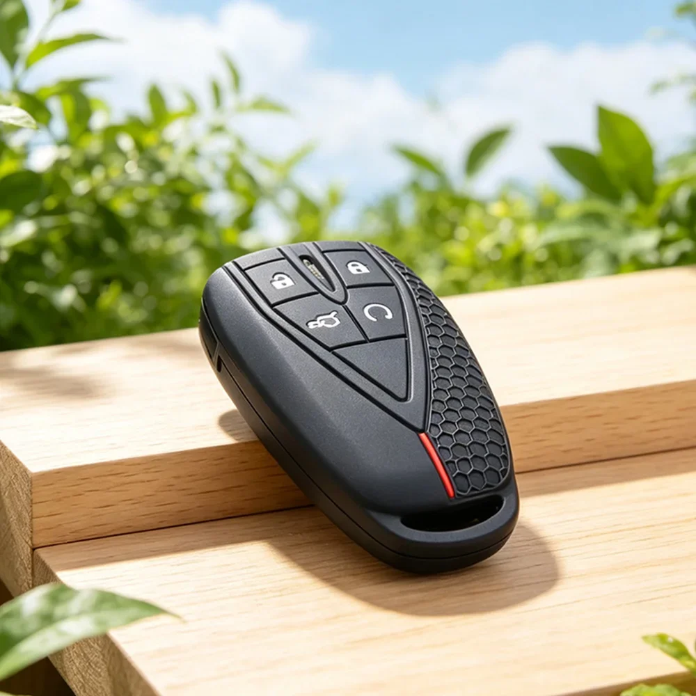 Silicone Remote Key Cover Honeycomb Red‑Line For Changan CS35PLUS CS55 PLUS CS75 PLUS Eado UNI‑T UNI‑K Oushang X5 X7 EV