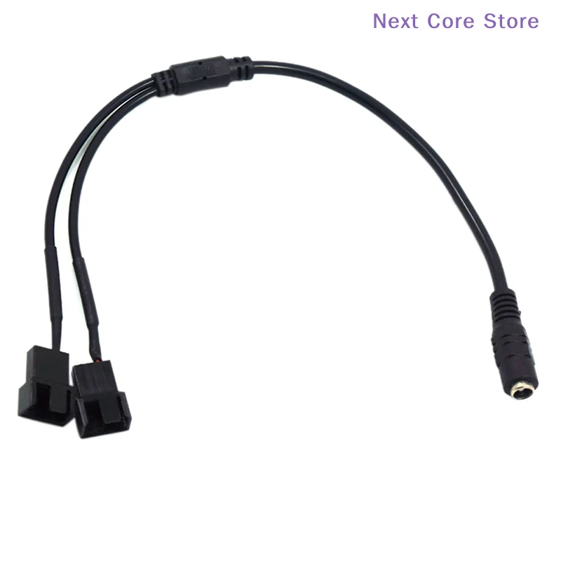 [NC]DC 5521 To 4Pin PWM 4 Pin 2 Way Computer PC Router Fan Power Adapter Cable 12V[NC]
