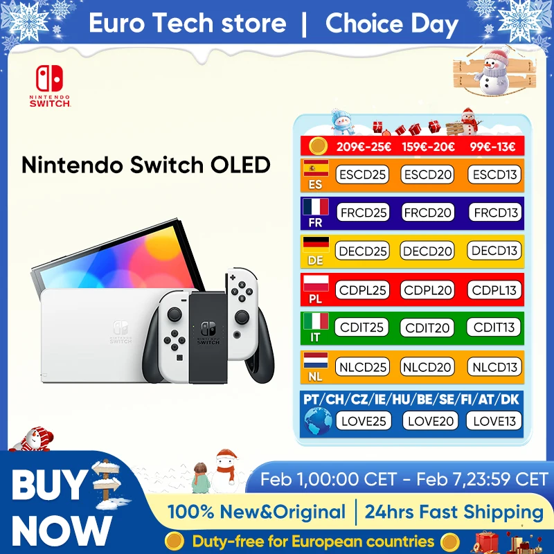 Console OLED Nintendo Switch, écran 7 pouces, poignée Pomerstretching Con, audio amélioré, réglable, mode TV stable, jeu vidéo