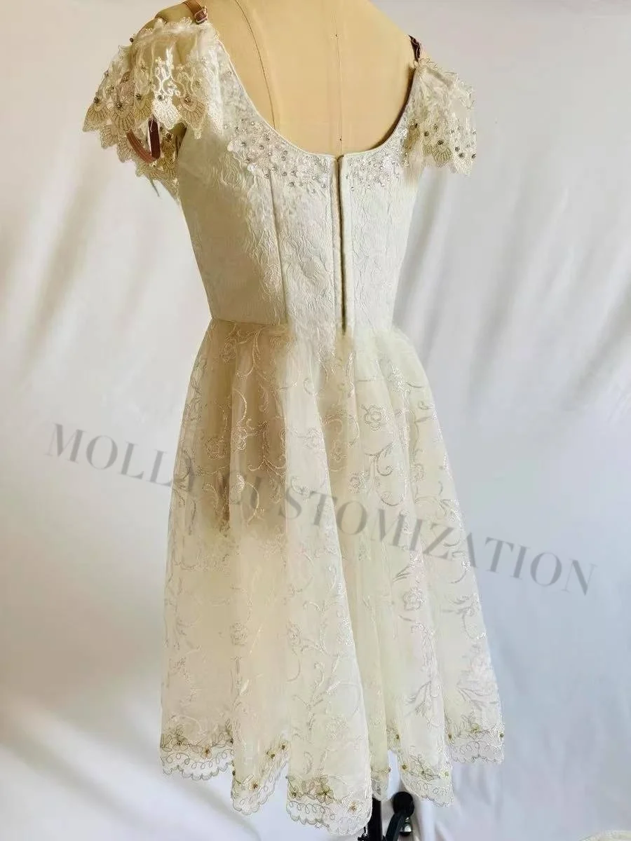 

New high-end Coppélia embroidered milky white Swan Lake diamond-encrusted shiny long gauze tutu performance competition skirt