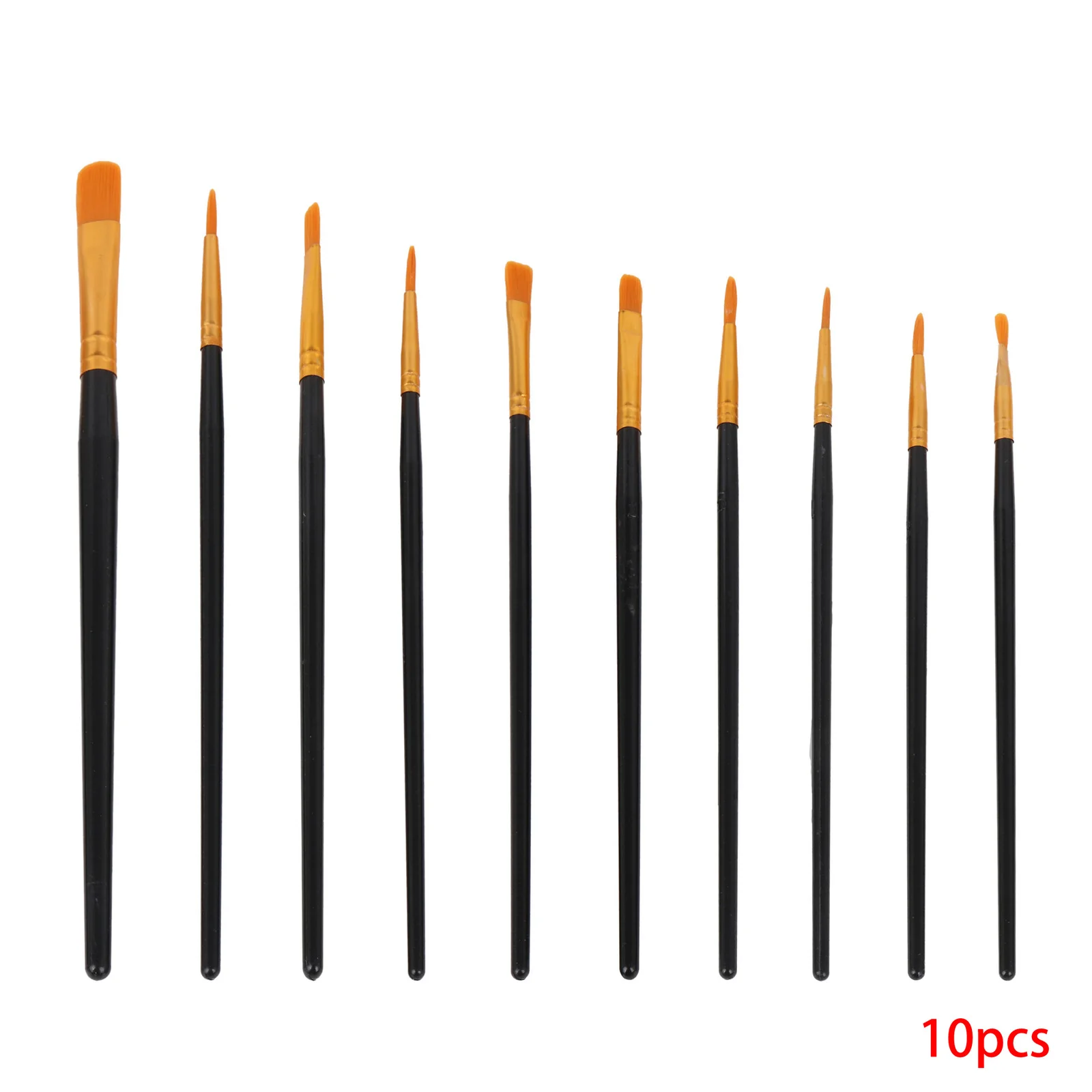 

10pcs Paint Brush Yellow Bristles Black Pen Rod for Wall Painting Color Painting