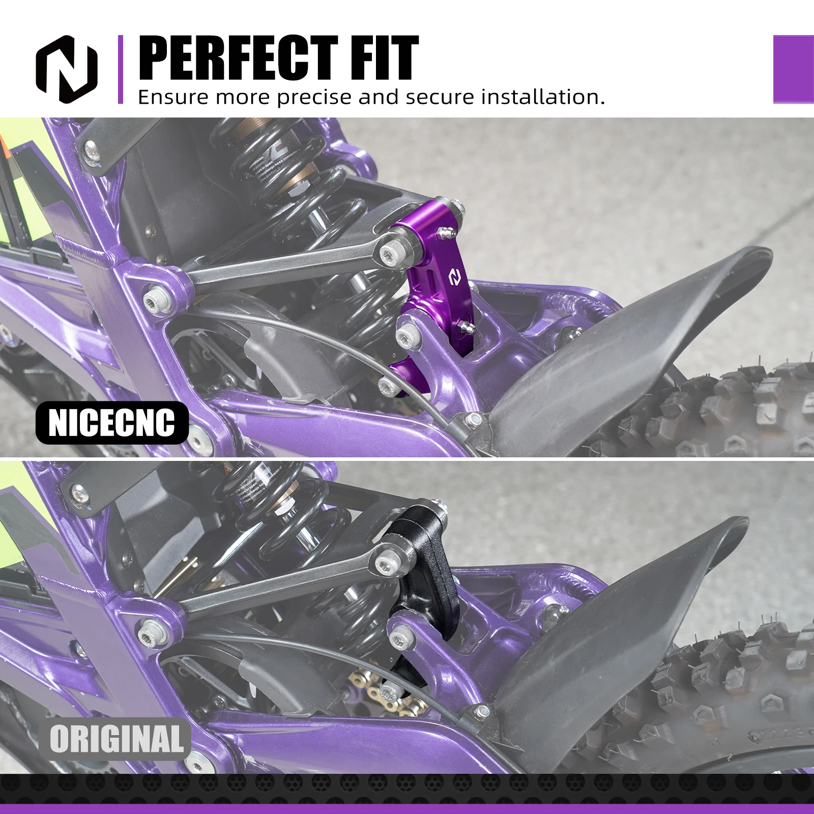 NICECNC لـ Surron Light Bee X نظام التعليق الخلفي طقم دعامة مثلثة 20 مللي متر 0.75 بوصة زيادة لـ Sur-Ron Light Bee S L1E #3