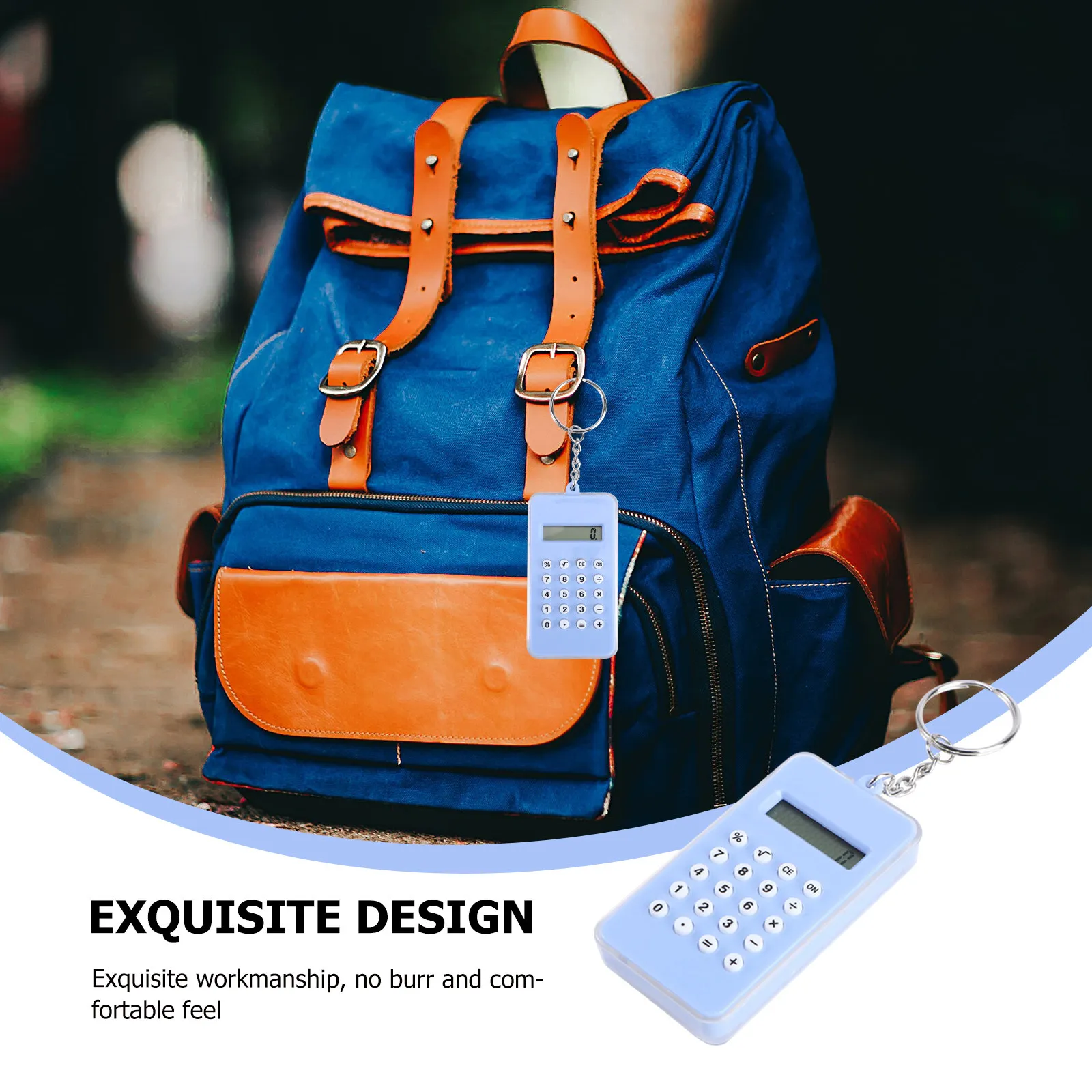 Calculator Keychain Key Ring Creative Pendant Practical Mini Bag Charm Durable Metal Decorative Marble Maze Fun