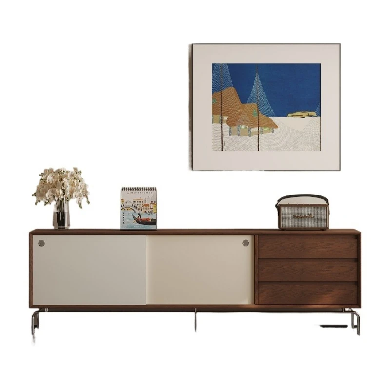 

Тумба под телевизор из черного ореха, современная, простая, для небольшой квартиры, для гостиной, с местом для хранения