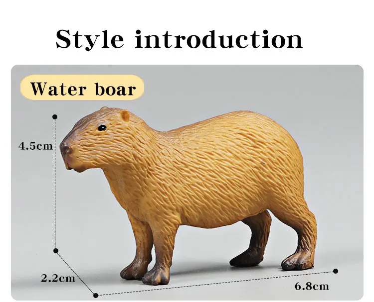 Capybara Modell Wilde Tiere Simulation Nagetier Actionfigur Niedliches Kinderspielzeug zum Sammeln – Detail 3