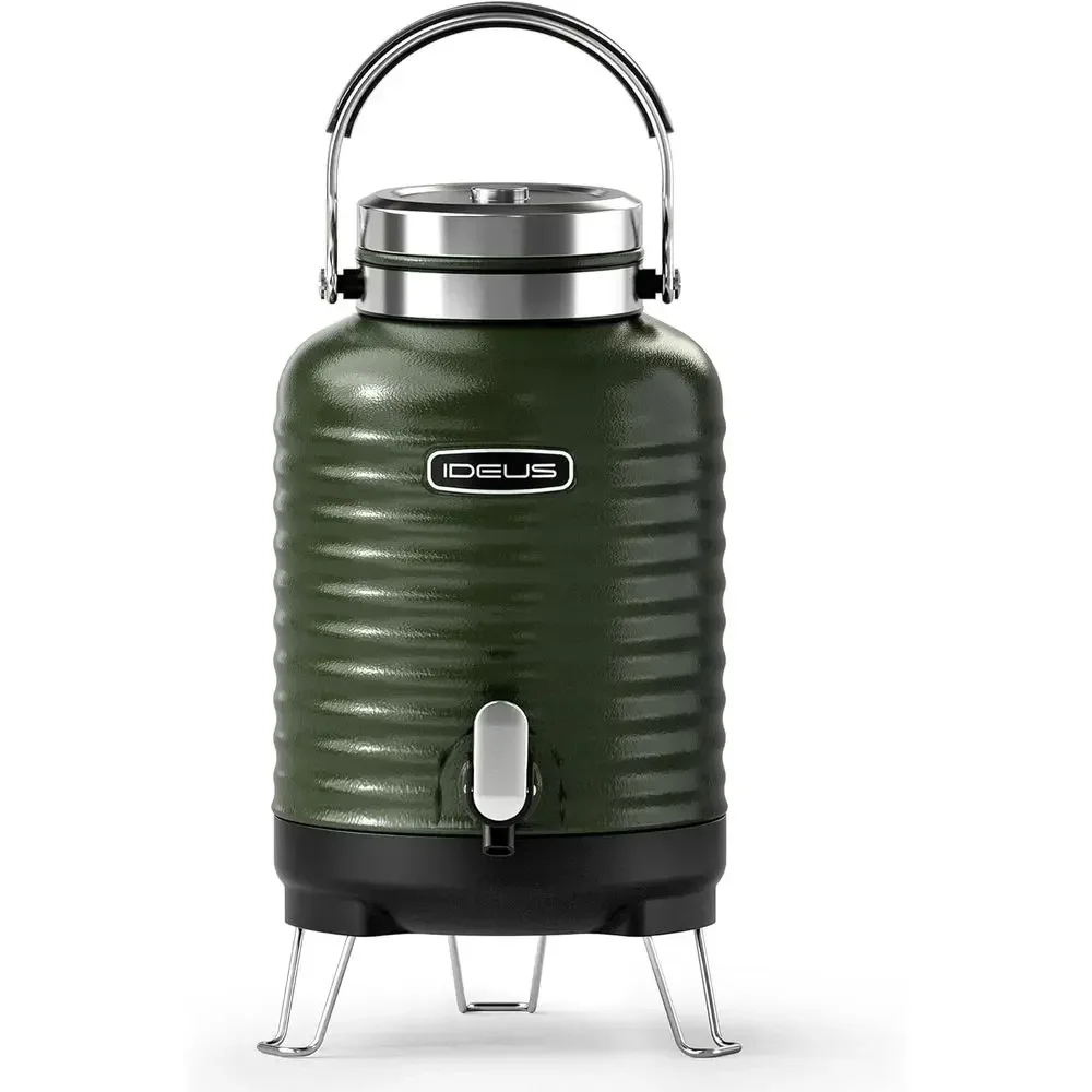 Insulated Beverage Dispenser, All-in-one or Camping Vacuum Double-Wall StainlSteel Water Cooler Coee Carae Jug Leakproo Drink Co