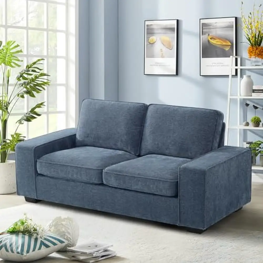 Modern Chenille Loveseat Sofa Set Comfy Living Room Couch 2 Seater Seat Deep Seat Sofa