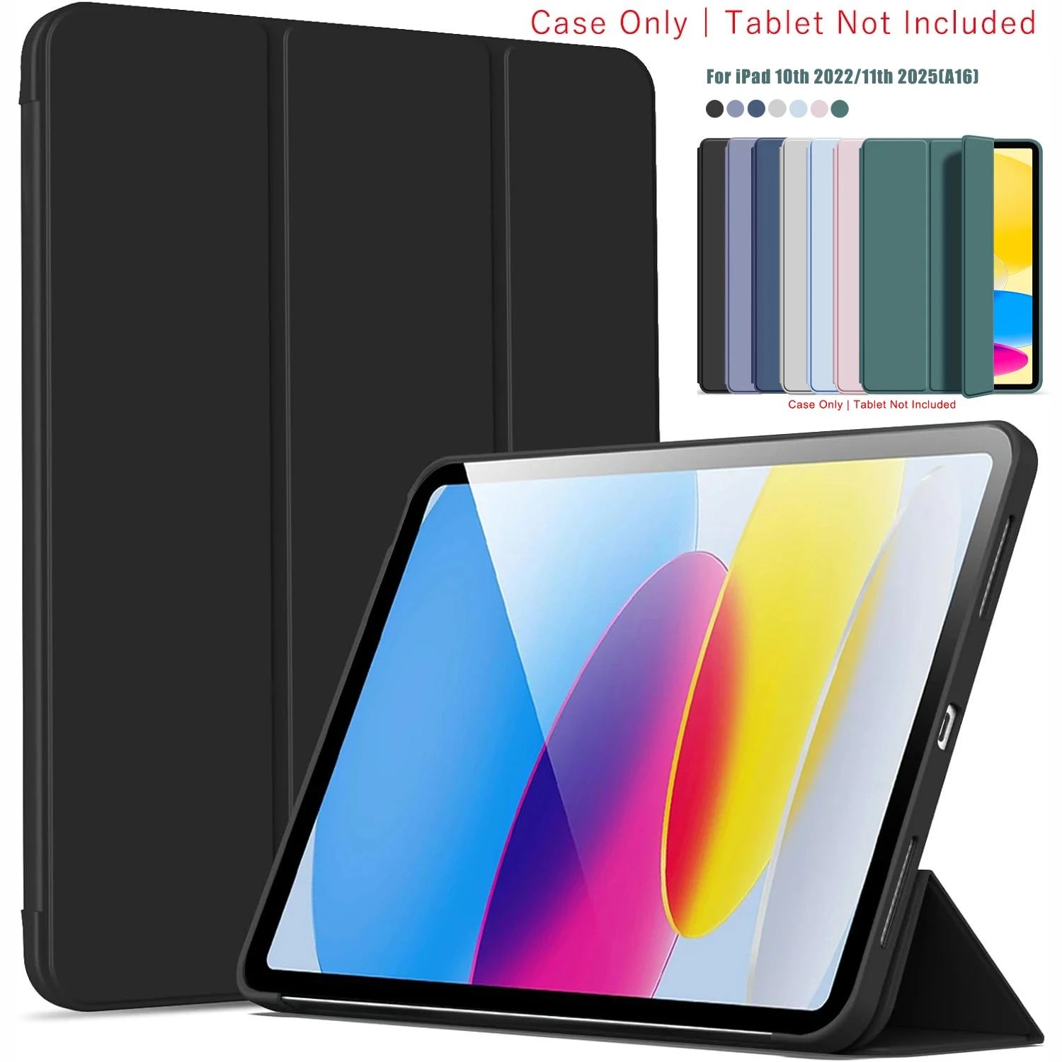 Flip Case For iPad 10th 11th Gen A16 11'' 2025 10.9'' 2022 A3356 A2757 A2777 Tri-fold Magnetic Stand PU Leather Protective Cover