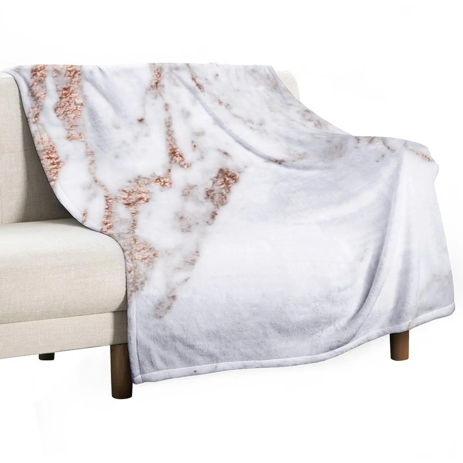 Rose gold vein marble Throw Blanket Beautifuls christmas gifts Baby Blankets