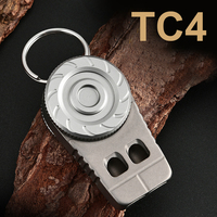 TC4 Titanium Alloy No Ball Dual Hole 120DB Whistle,Multifunctional Decompression,Outdoor Mountaineering Survival Whistle EDC