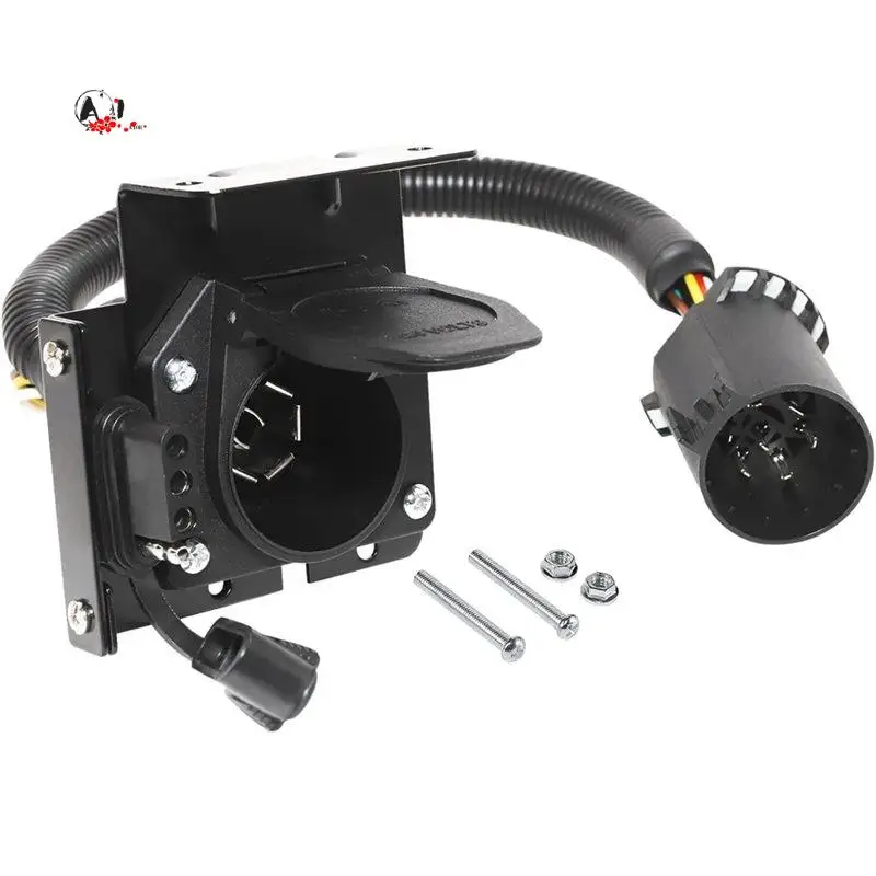 A10E-7 Way Blade And 4 Way Flat Trailer Wiring Adapter For FORD For DODGE Ram 1500 2500 Works With 7 Pin USCAR Tow