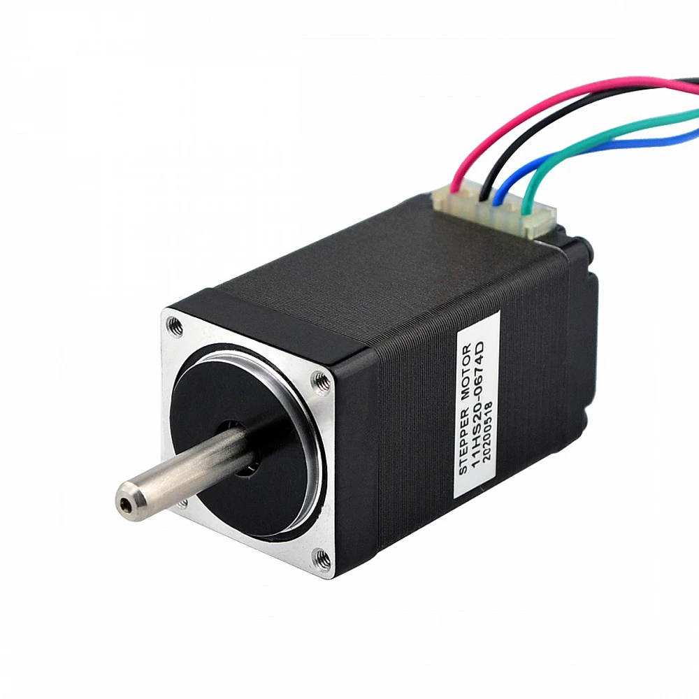 STEPPERONLINE Nema 11 Stepper Motor Dual Shaft Bipolar 1.8deg 12Ncm(17oz.in) 0.67A 28x28x51mm 4 Wires CNC 3D Printer