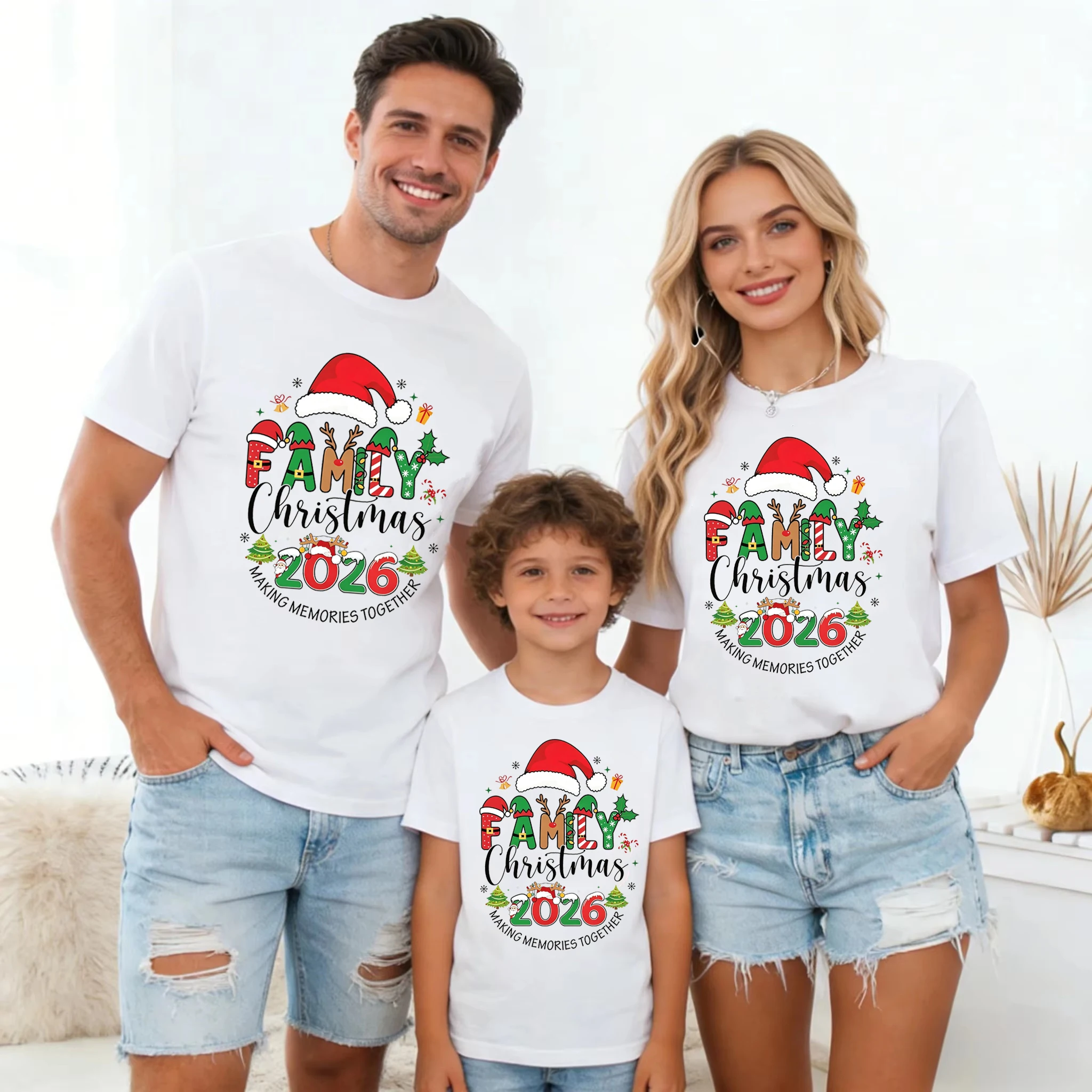 Family Christmas 2026 Making Memories Together Printed T Shirt Christmas Gift Famliy Matching T-Shirt Summer T-shirt