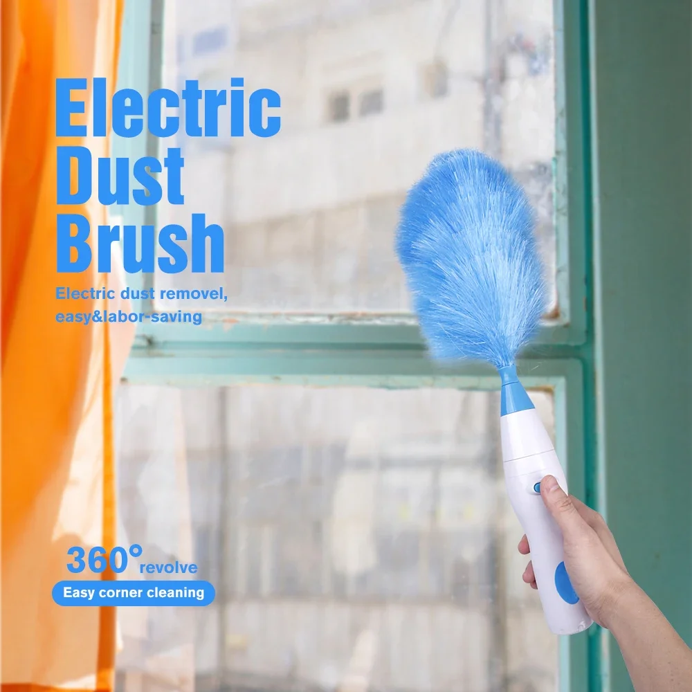 360 Degree Rotating Electric Cleaning Brush, Detachable Dust Broom, Portable Wireless Feather Brush, Cleaning Tool Brush 로봇청소기