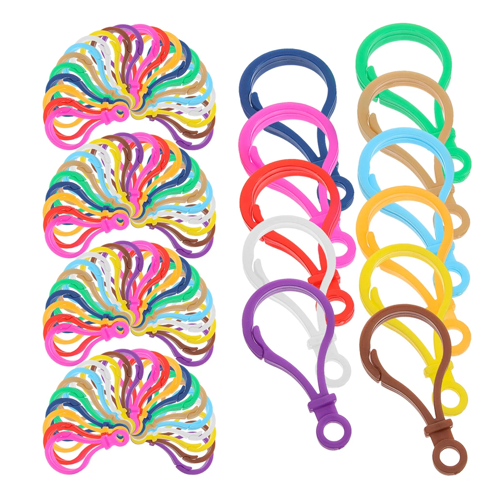 

120Pcs Colorful Plastic Lobster Claw Clasps Keychain Clips for DIY Crafts Backpack Hanging Ornaments Long-Lasting Hard Plastic
