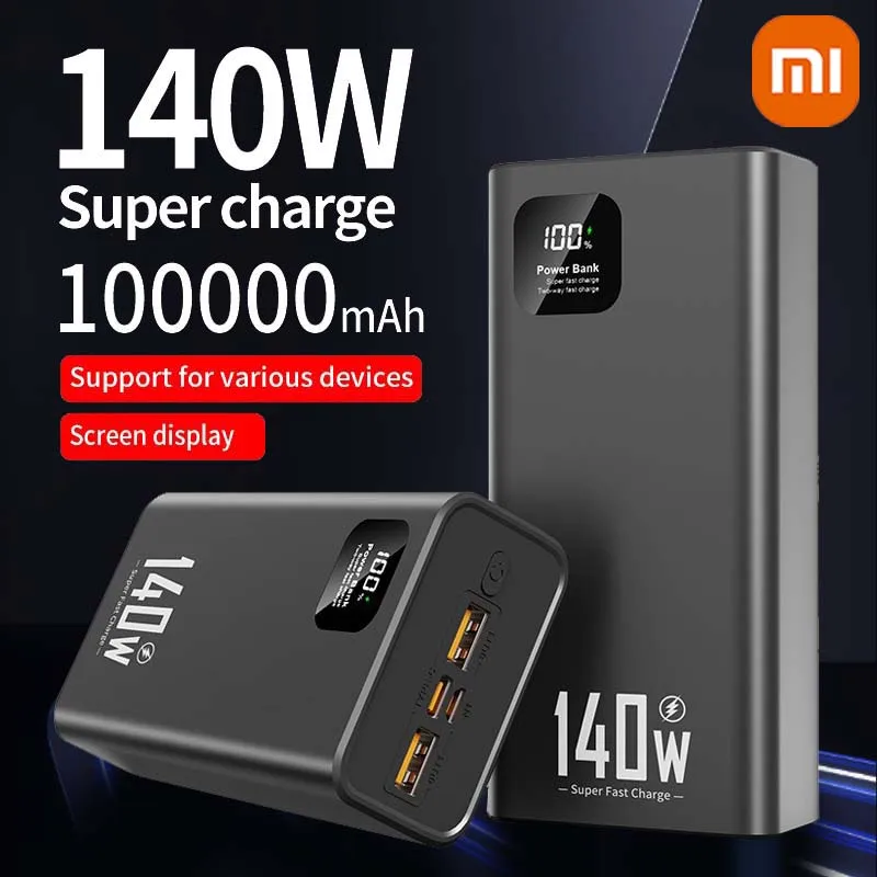 باور بانك Xiaomi 100000mAh عالي السعة 140 وات PD 22.5 وات شاحن بطارية محمول فائق السرعة لهاتف iPhone 12-17 وسامسونج #1