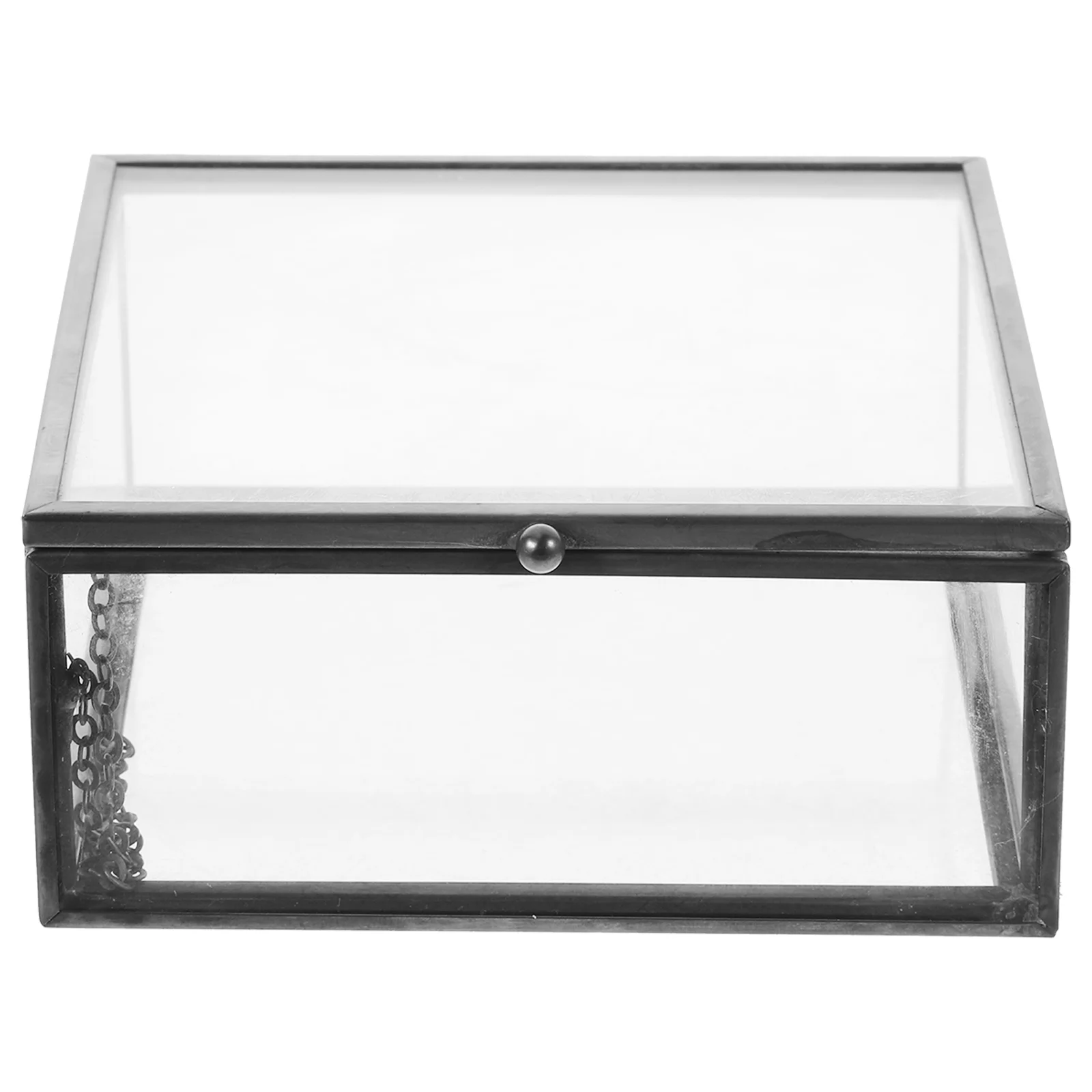 

Glass Storage Container Home Perfume Case Trash Can with Lid Jewelry Clear Cases Lids