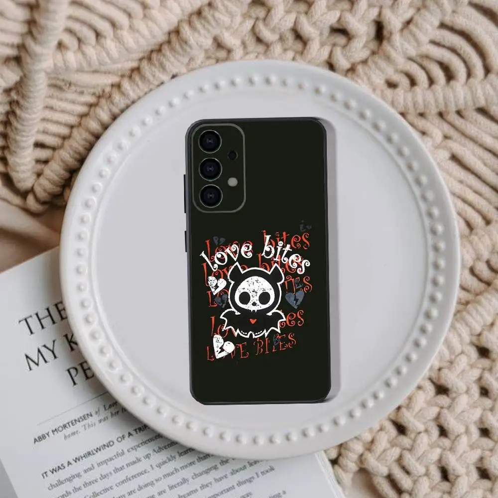 Funda de teléfono con diseño de perro Skelanimals bonitos para Samsung Galaxy A73,31,32,72,41,53,52,71,22,5G,Note,J7,8,9 funda negra suave