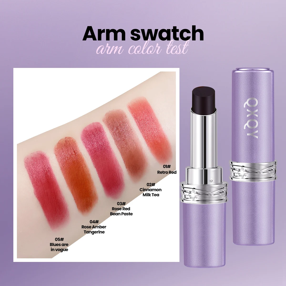 QXQY 5색 기분 변화 립밤 천연 장시간 지속 보습 립스틱 여성용 색상 변환 메이크업