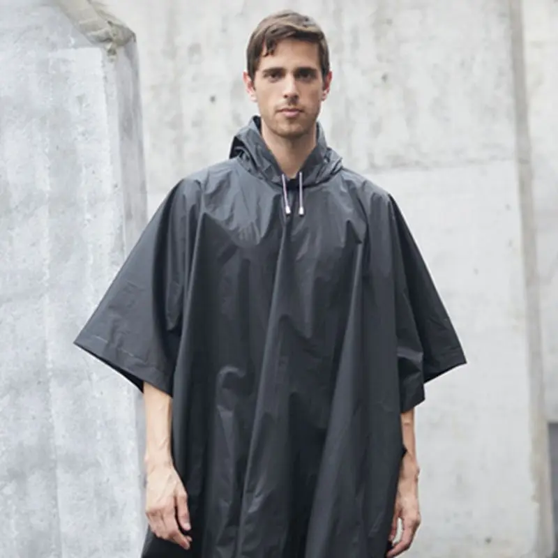 2024 Vintage Waterproof Poncho Men Oversized Hooded Irregular Cape Shawl Fashion Punk Male Outerwear Rain Coats Cloak Pullovers