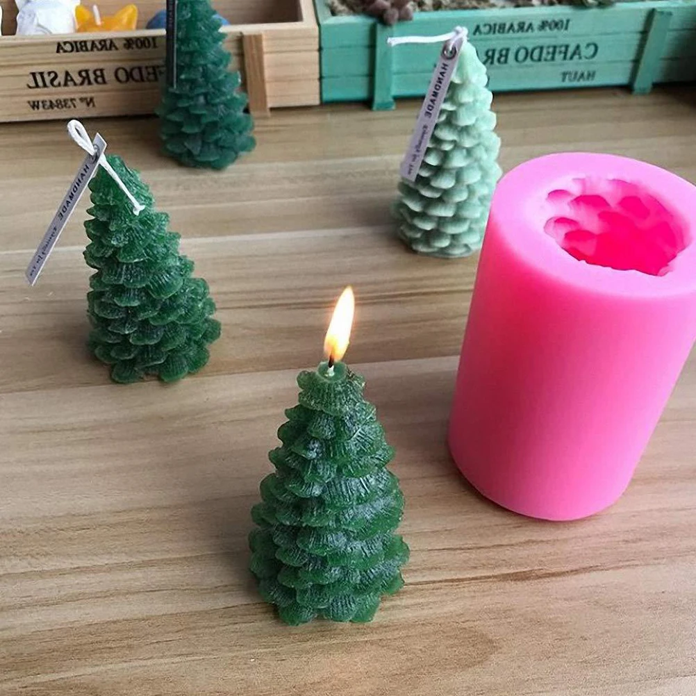 

1pc 3D Silicone Mold Christmas Tree Mould DIY Handmade Craft Party Decoration Soap for Home Shop (Rosy Small)